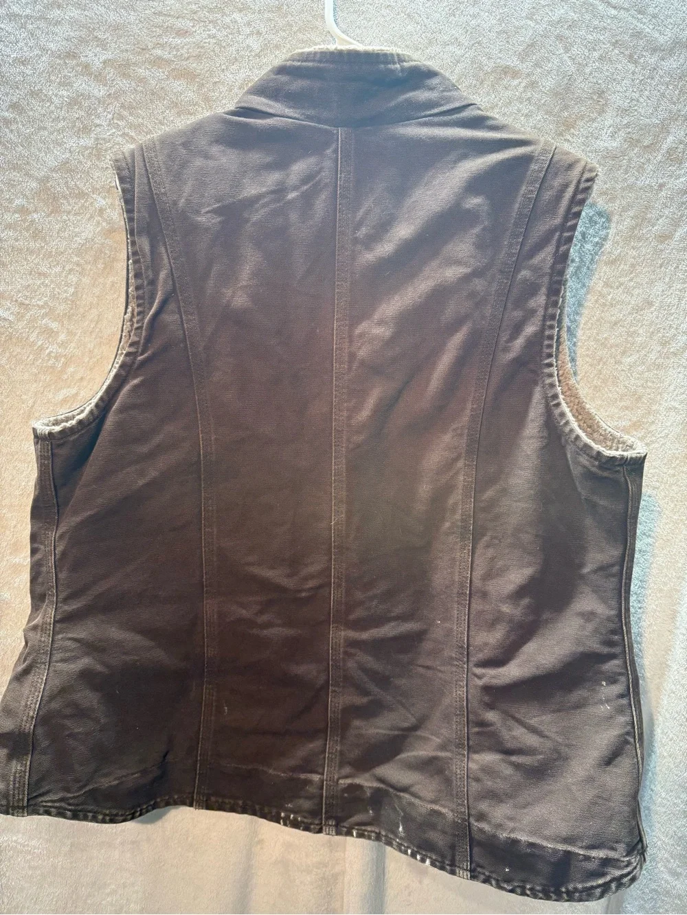 Carhartt Brown Canvas Sherpa Lined Vest